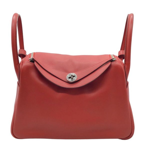 Hermès Lindy 2008 Rouge Clemence 30cm Shouder Bag - Picture 1 of 9